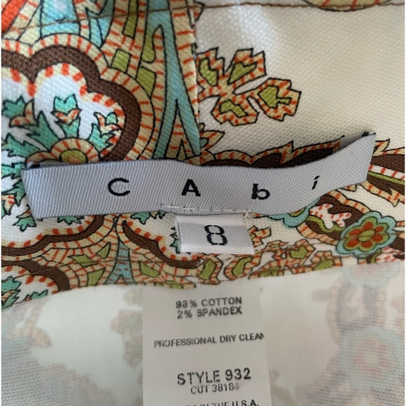 CAbi casual paisley comfort summer cruise wear vacation cotton blend skirt size8 - Picture 12 of 13